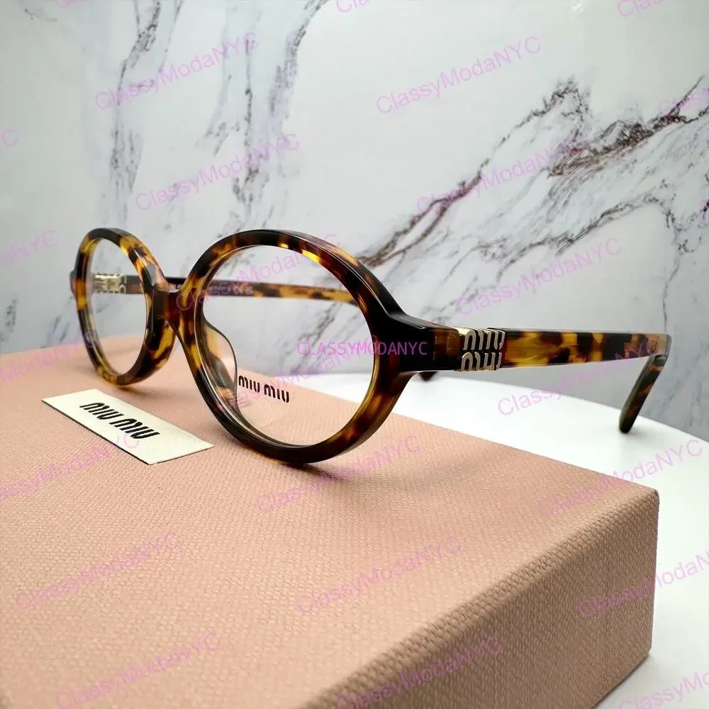 NEW MIU MIU Womens Eyeglasses Brown Oval Full Rim Frames 50-18mm Rx-able Womens